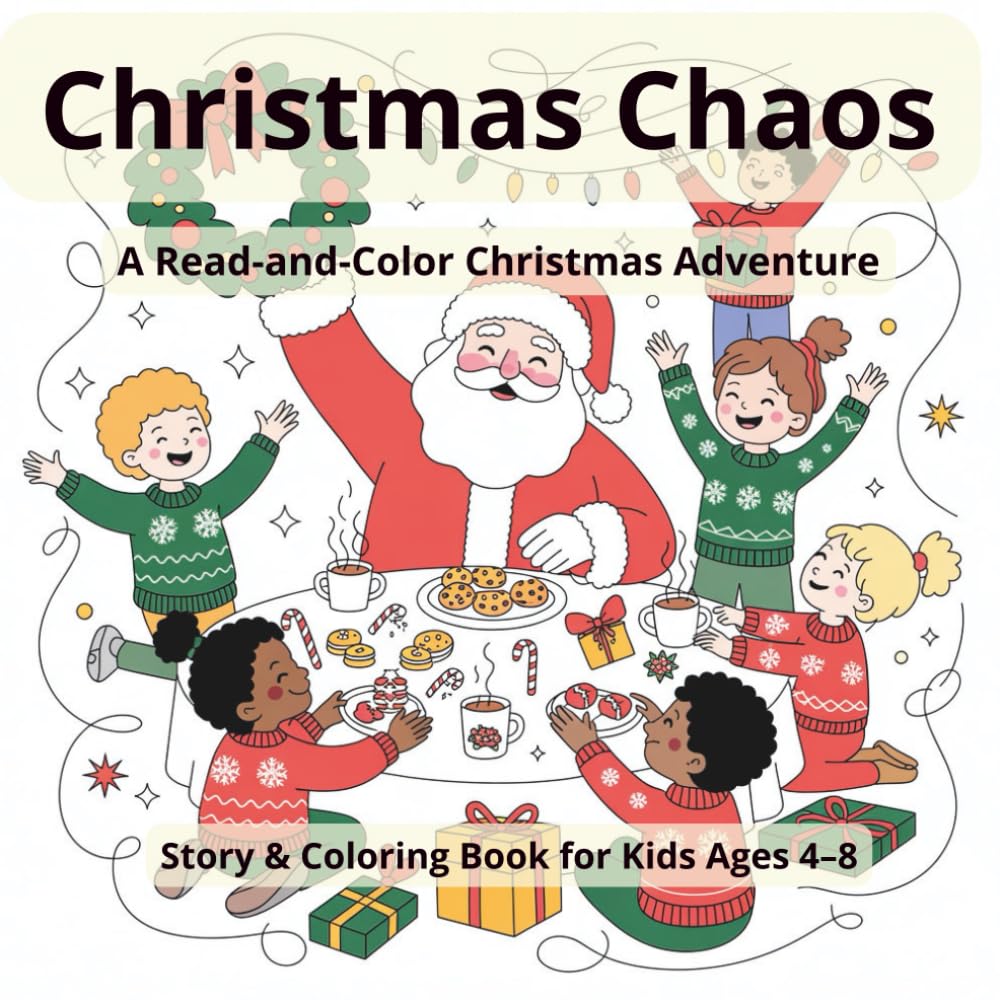 Christmas Chaos: A Read-and-Color Christmas Adventure – Story & Coloring Book for Kids Ages 4–8