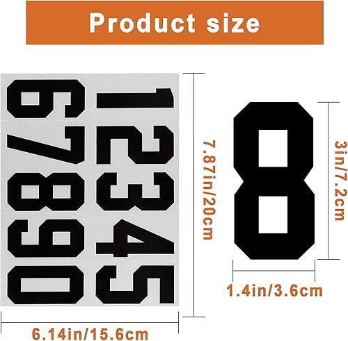 Miniatura 8 de 100 calcomanías reflectantes para números de buzón, calcomanías reflectantes autoadhesivas de letras mayúsculas, calcomanías de números de buzón,