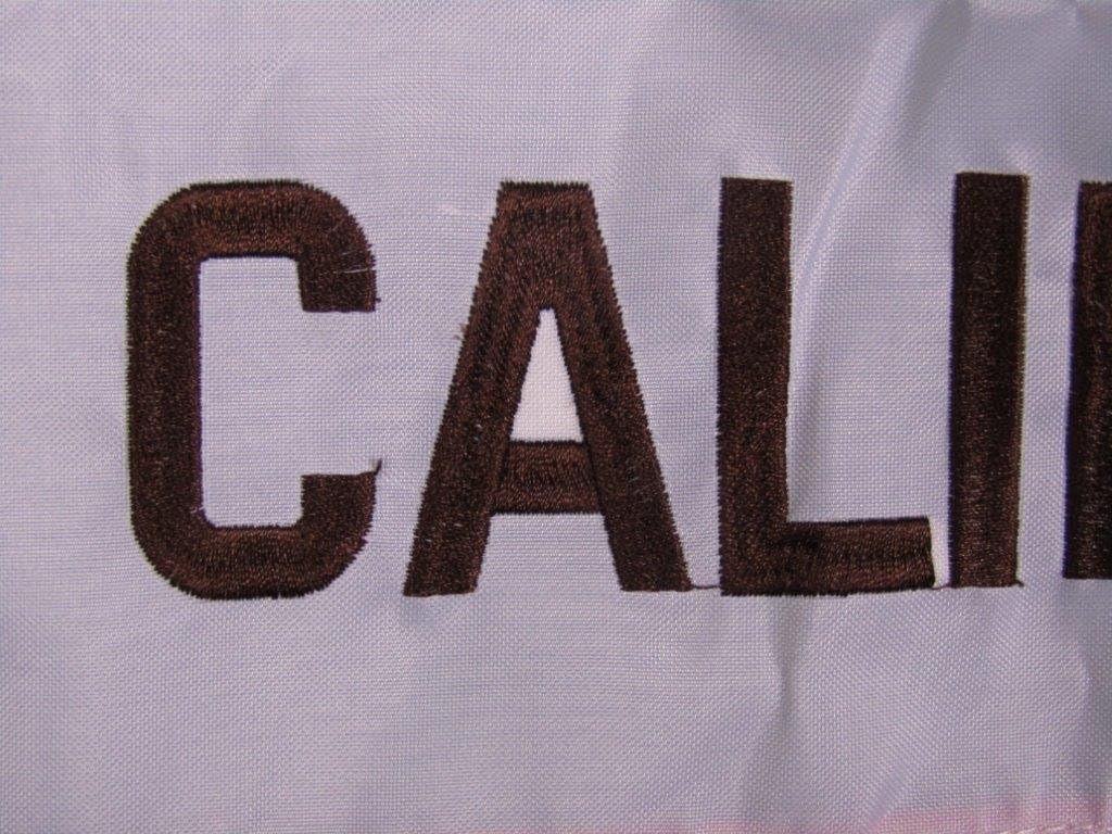 AES 2x3 Embroidered State of California CA Double Sided 210D Sewn Nylon Flag 2'x3' Banner Grommets Double Stitched Fade Resistant Premium Quality