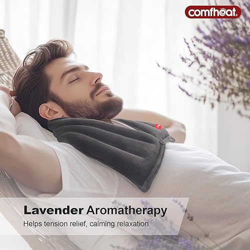 Miniatura 4 de Almohadillas térmicas aptas para microondas para aliviar el dolor de cuello, calentador de cuello húmedo calentado, compresa fría y caliente con