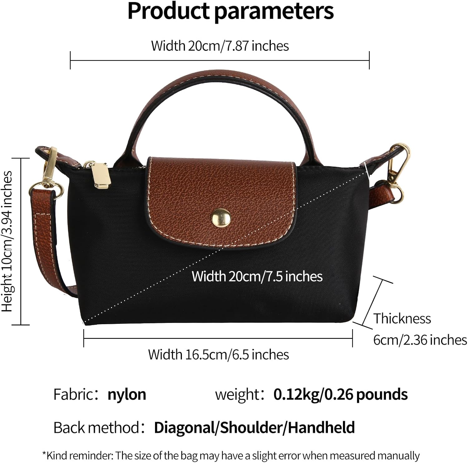 Mini Crossbody Bag for Women - Adjustable Strap Shoulder Purse, Small Spacious Tote with Zipper Pockets for Phone Wallet Keys - Image 4