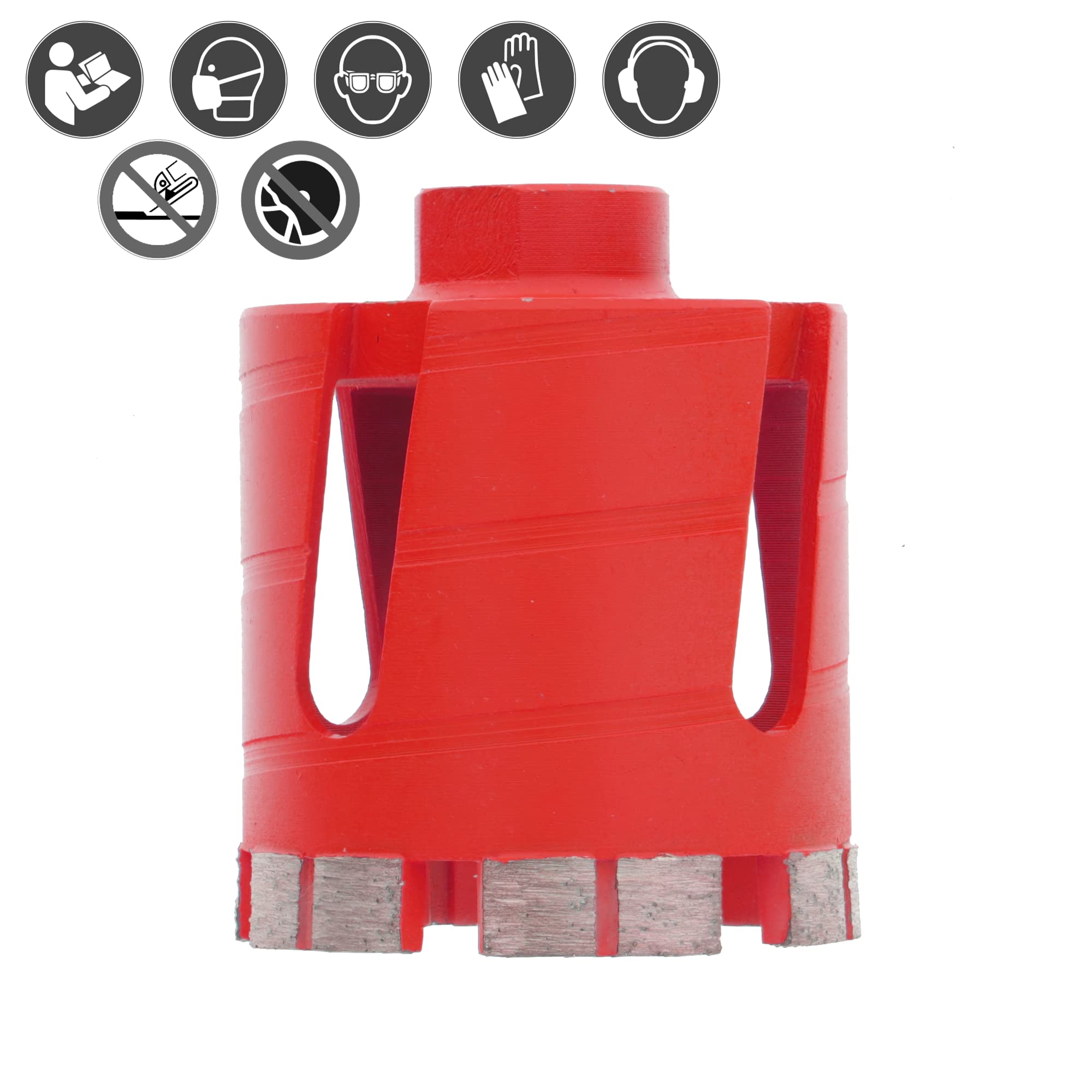 PRODIAMANT Couronne diamant 68 mm x M16 – pour béton et maçonnerie, 6 segments, qualité professionnelle