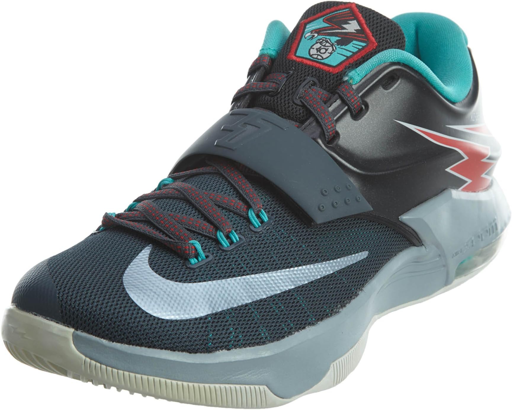 Nike Mens KD VII Thunderbolt Basketball Shoes Charcoal/Dove Grey 653996-005 Size 9