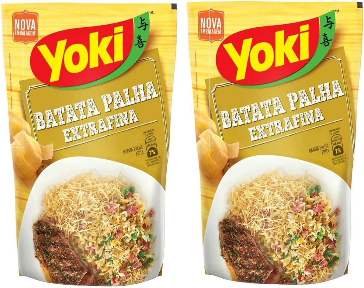 Batata Palha Extrafina Extra Fine Potato Sticks - Yoki - 4.23 oz - Pack of 02