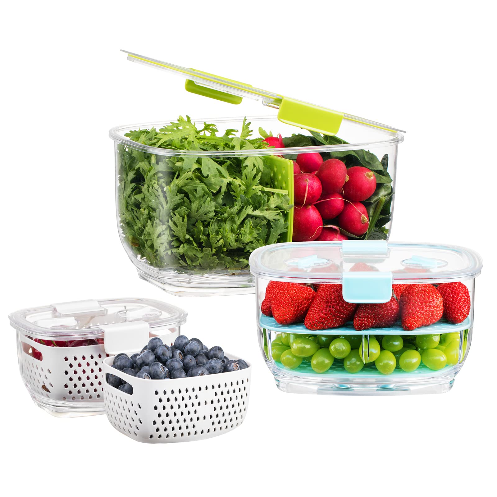 Buy LUXEAR Fresh Produce Vegetable Fruit Storage Containers 3Piece Set