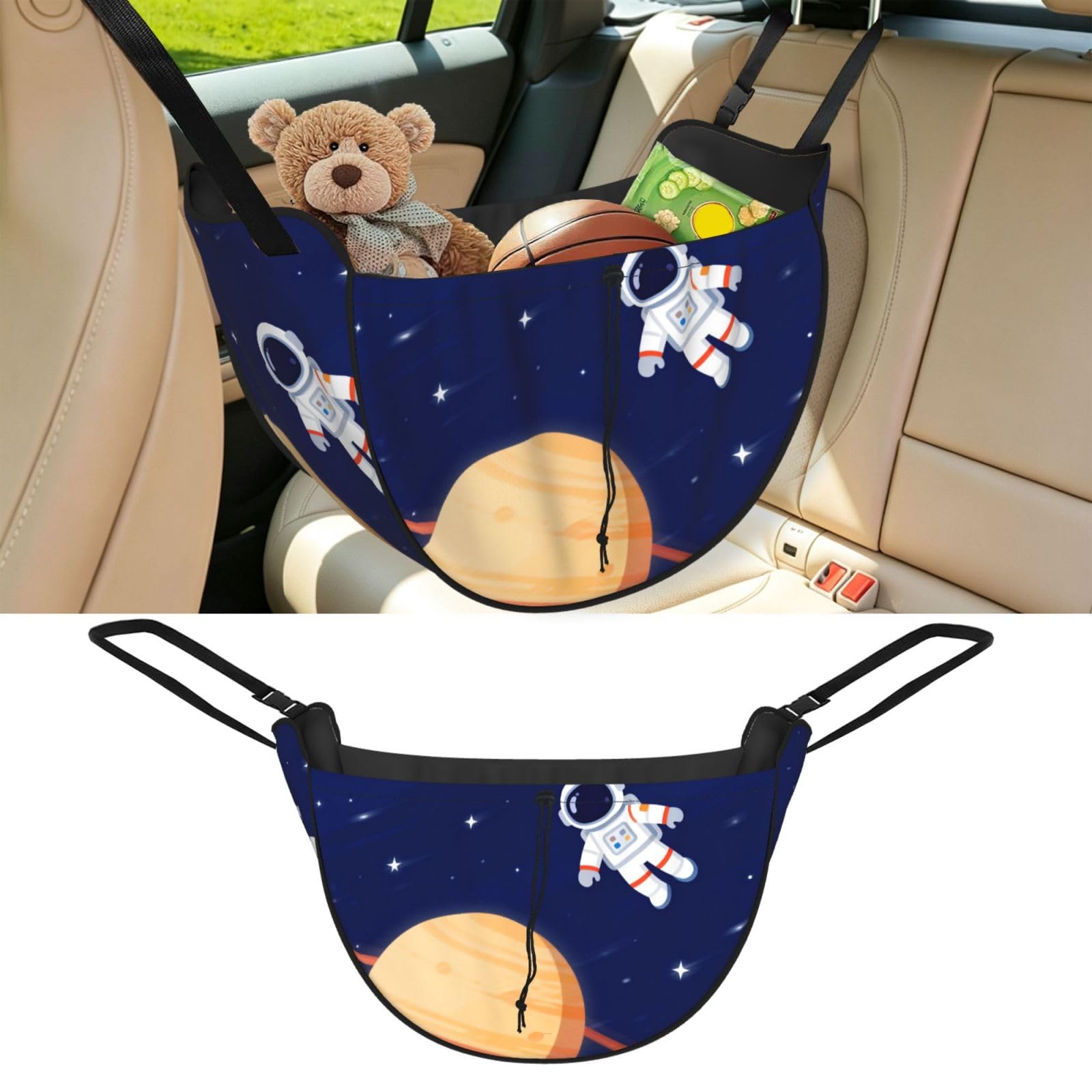 Cntdbu Black Astronaut Car Seat Organizer-Backseat Storage Bag For Travel