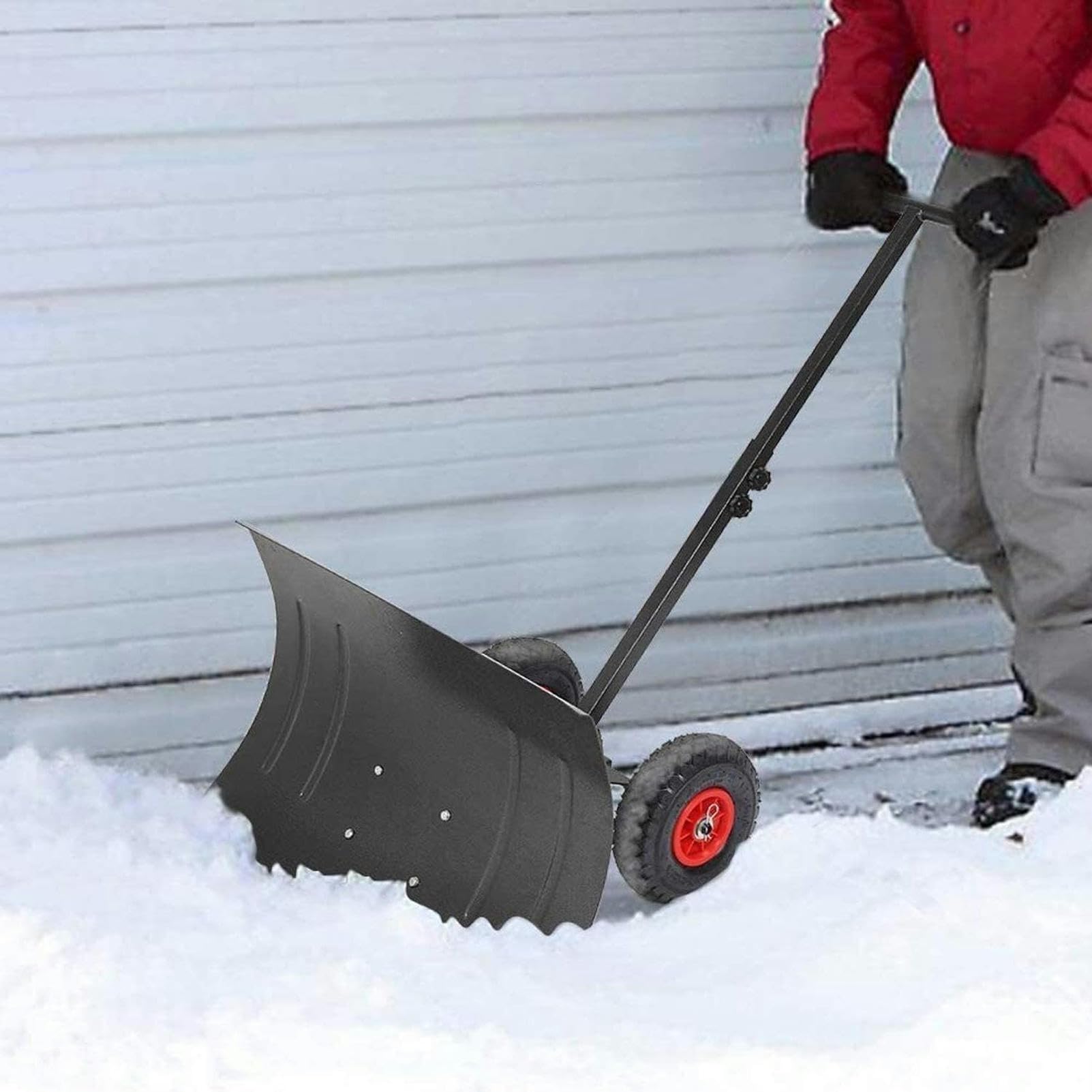 JOCHEN Pala quitanieves Ajustable, Pala quitanieves, Herramienta para Quitar Nieve para Carreteras, Jardines, empujador de Nieve (tamaño pequeño) (tamaño Grande)