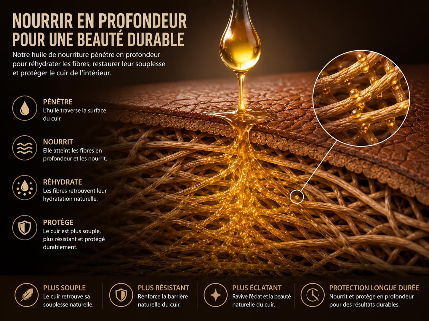 Sofolk - Huile Nourrissante pour Cuir Pied de Boeuf - Entretien et Imperméabilisation du Cuir - Hydrate et Assouplit Même Les Cuirs Craquelés - Inodore, Fabrication Française - 200 ML