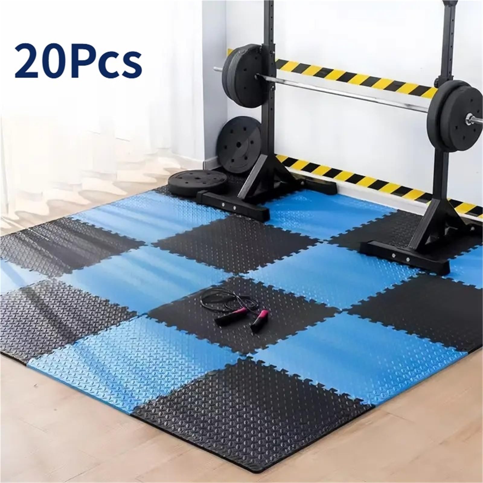 Tappeto Da Fitness A Puzzle Tappetini EVA bifacciali da 20 pezzi, piastrelle antiscivolo ad incastro for attrezzature for yoga e fitness