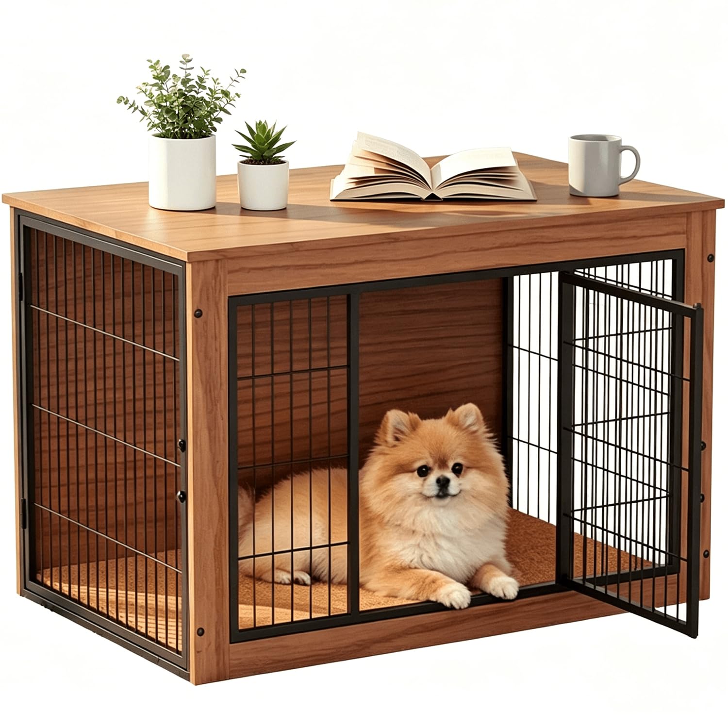 Alebert 犬 ケージ ペットケージ 木製家具調 犬サークル 大中型犬用 ペットケージ 大中型犬用 犬サークル Alebert 木製家具調 犬 ケージ
