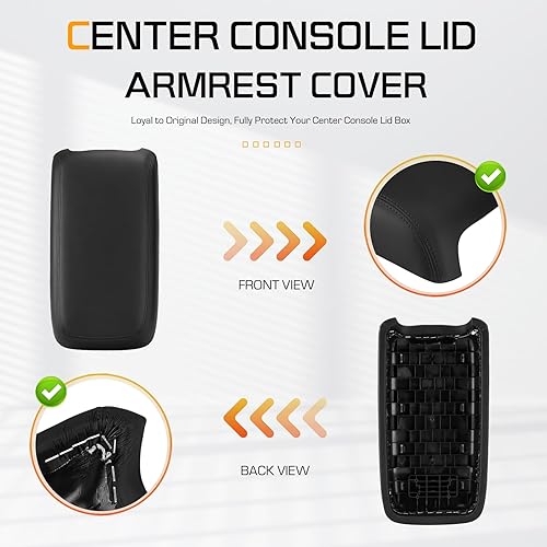 Miniatura 4 de Cubierta negra para tapa de consola central de repuesto para Dodge Charger 2011-2021, Chrysler 300 2015-2021