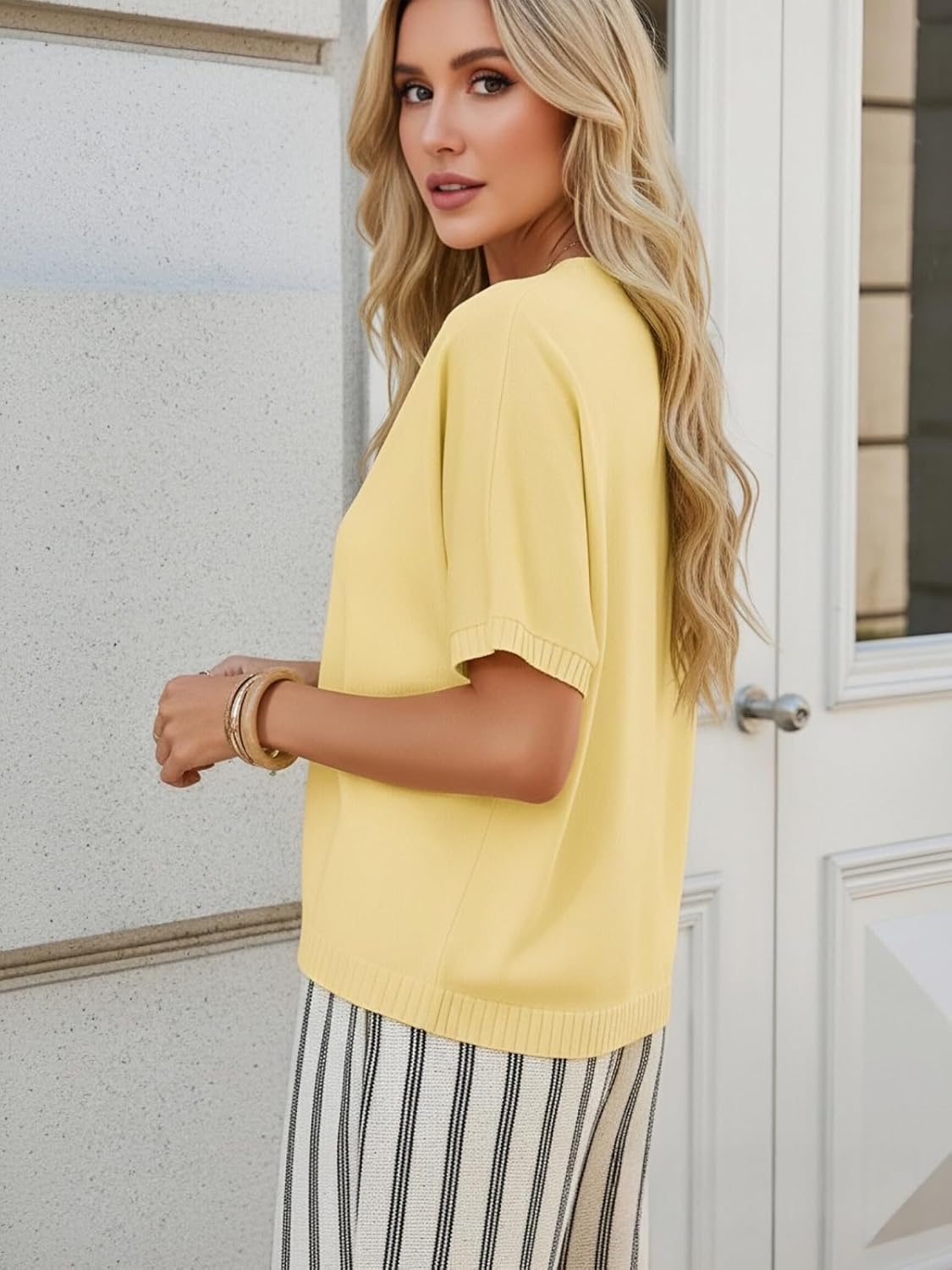 GRACE KARIN Women Short Sleeve Spring Cardigan Sweaters Button Down Knit Shirt Dressy Casual Tops 2026 Summer Outfits - Image 7