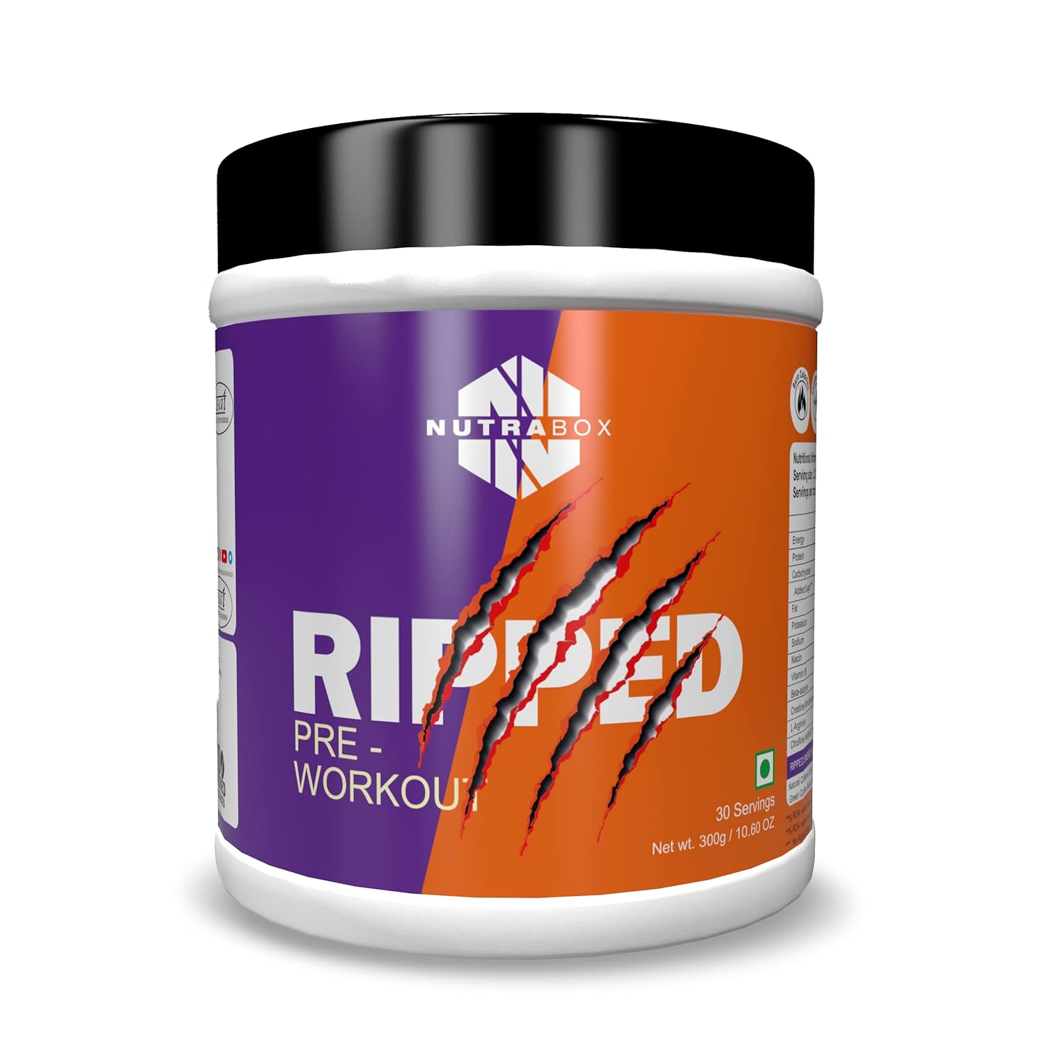 NUTRABOX RIPPED Pre Workout Gym Supplement to Boost Your Energy and