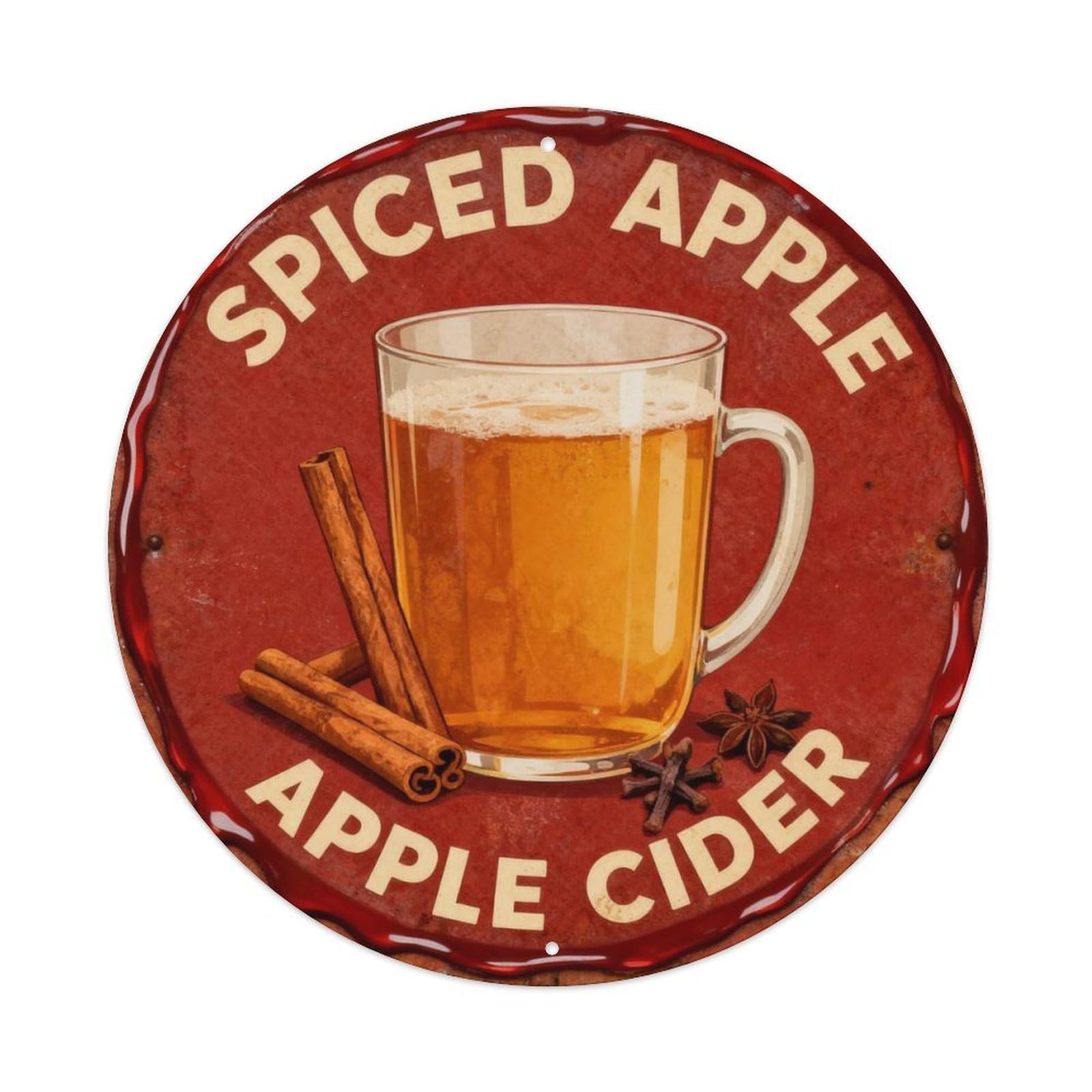 Spiced Apple Cider Metal Tin Sign Plaque