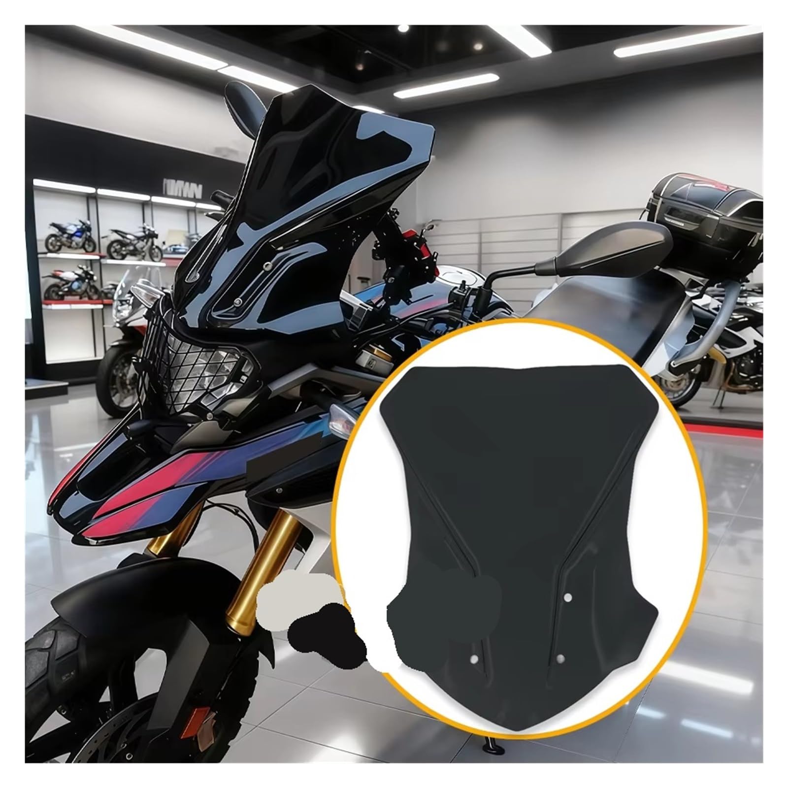 Pantalla Moto para G310GS para G310 para GS 2017-2024 G310-GS 2023 22 Accesorios De Motocicleta Sport Touring Parabrisas Deflector Visera(Negro)