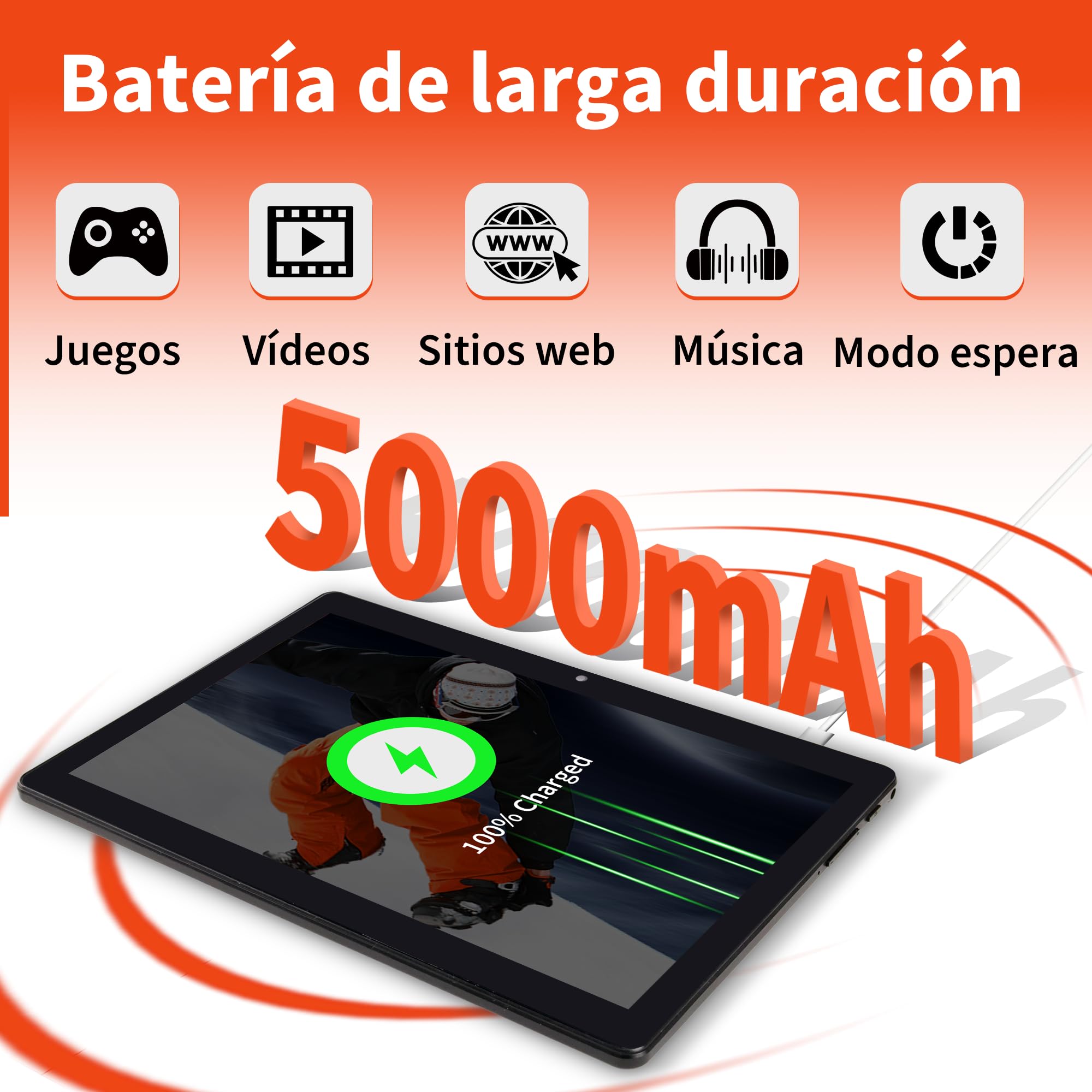 Veidoo Tableta Android portátil 2 en 1 con teclado, mouse y lápiz capacitivo, tableta IPS HD de 10.1 pulgadas con 7 GB de RAM (3 GB + 4 GB) 64 GB ROM ampliable a 512 GB, procesador Octa-Core, WiFi 6