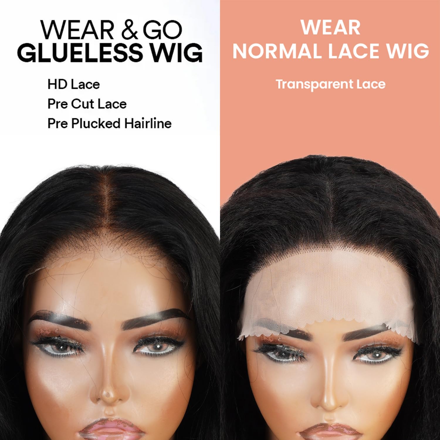 GLAM21USA 100% Human Hair Glueless 7x5 Closure Wig 20 Inch Body Wave in Chocolate Brown, Pre Cut & Pre Plucked Brazilian Virgin Hair, Wear and Go