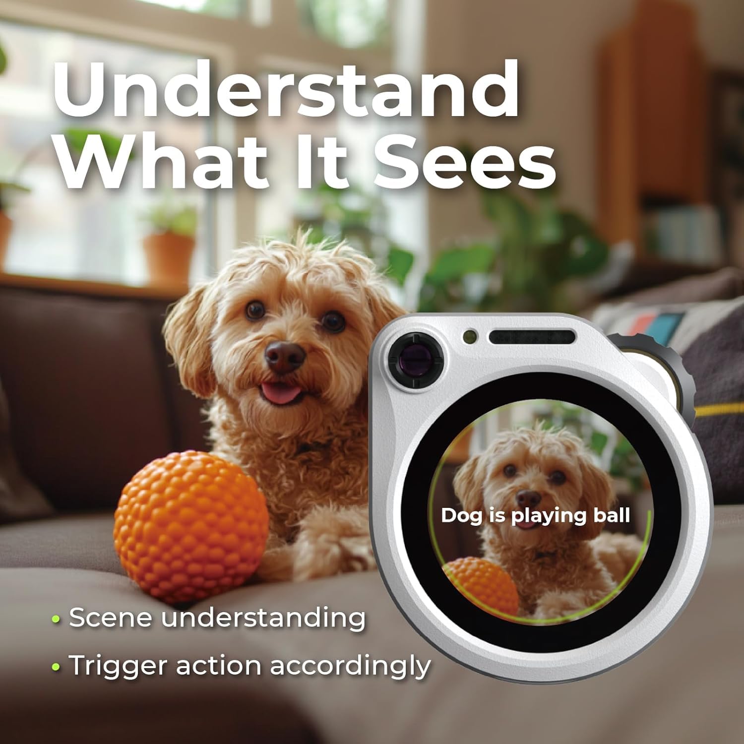 SenseCAP Watcher W1-A AI Agent with Clear Enclosure, ESP32S3 Processor, Microphone, Camera, Speaker, Voice Control