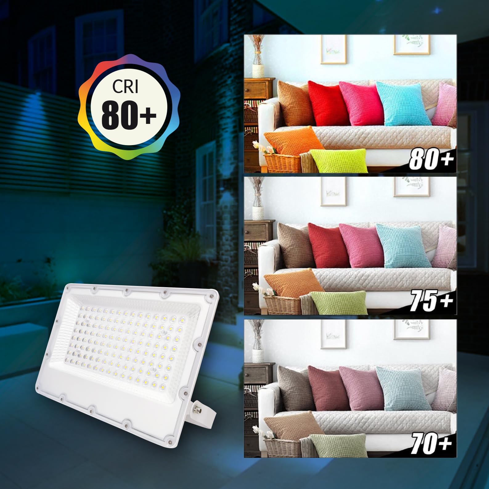 LED ATOMANT 2x Foco Proyector LED Exterior 100W Color Luz Fria IP65 11000lm | Color Blanco Frio 6500K, Impermeable