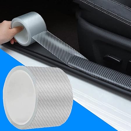 Amazon Co Jp Seametal カーボンシート カーボン テープ式 ボディ保護フィルム 車用リアバンパープロテクター 車ドア プロテクションフィルム ドアエッジモール ドアモール 車用 保護テープ ホワイト 車 バイク