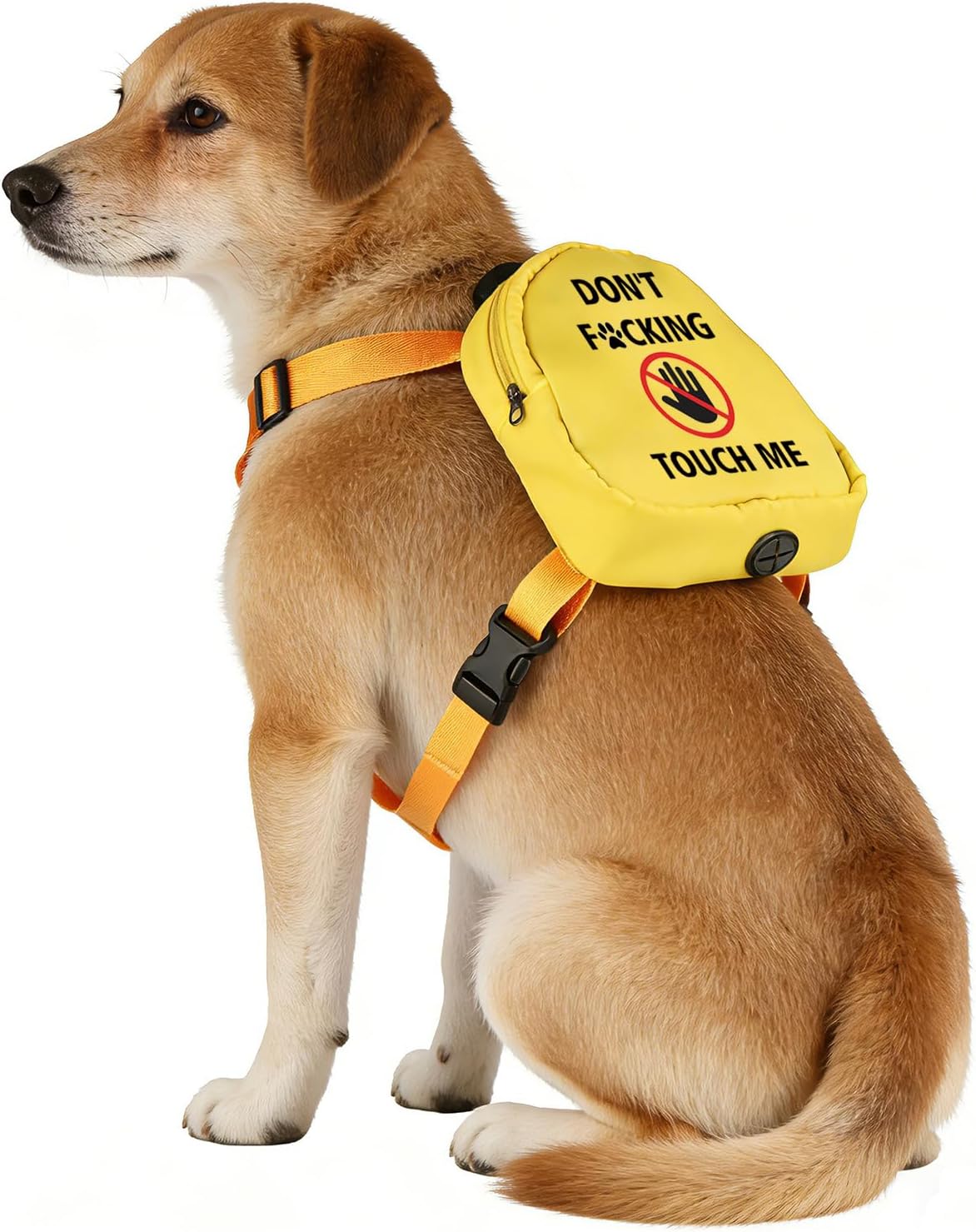 Funny Dog Slogan Travel Bag Don't F Touch Me Dog Backpack Dog Walking Puppy Snack Storage (Touch ME)