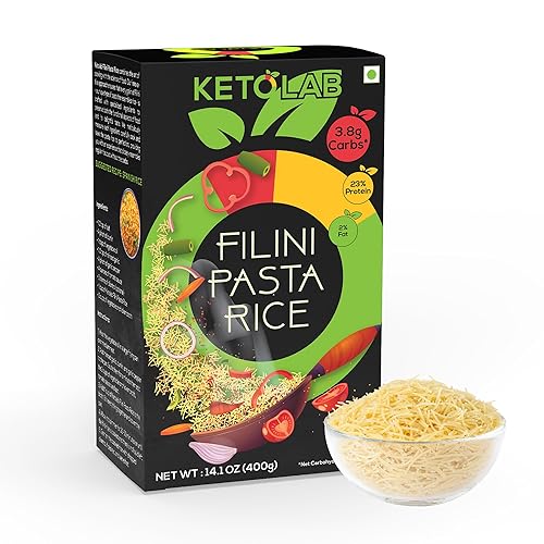 Ketolab Keto Filini - Arroz para pasta, 14.1 onzas x paquete de 2, 0.11 onzas de carbohidratos netos y 0.43 oz de alto contenido de