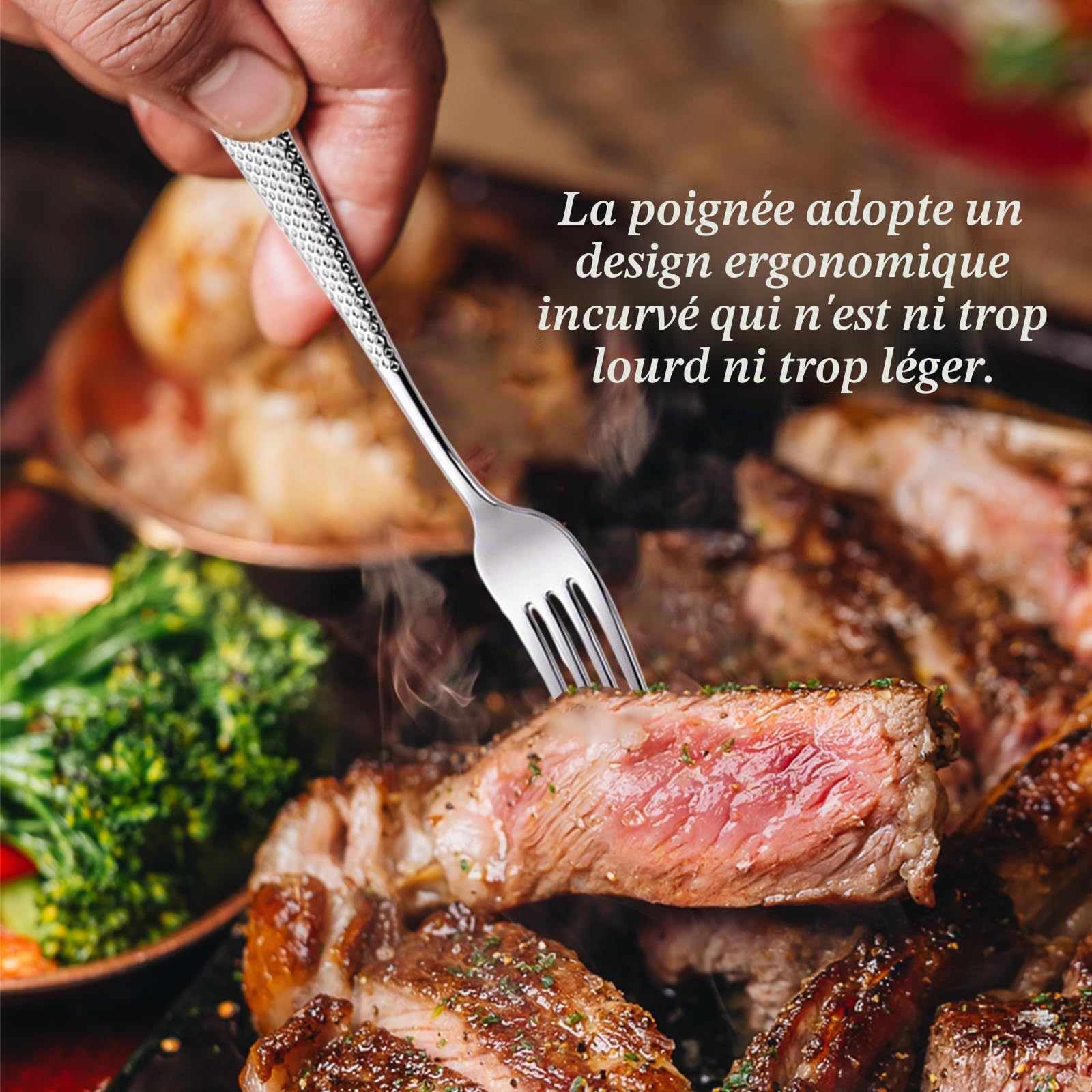 Couverts Ménagères Ensemble De 4 Acier Inoxydable Élégant Sain Durable, Comprend Une Cuillère À Fourchette À Couteau Pour Maison, Hôtel, Restaurant, Nouvelle Maison (Argent,16pcs)
