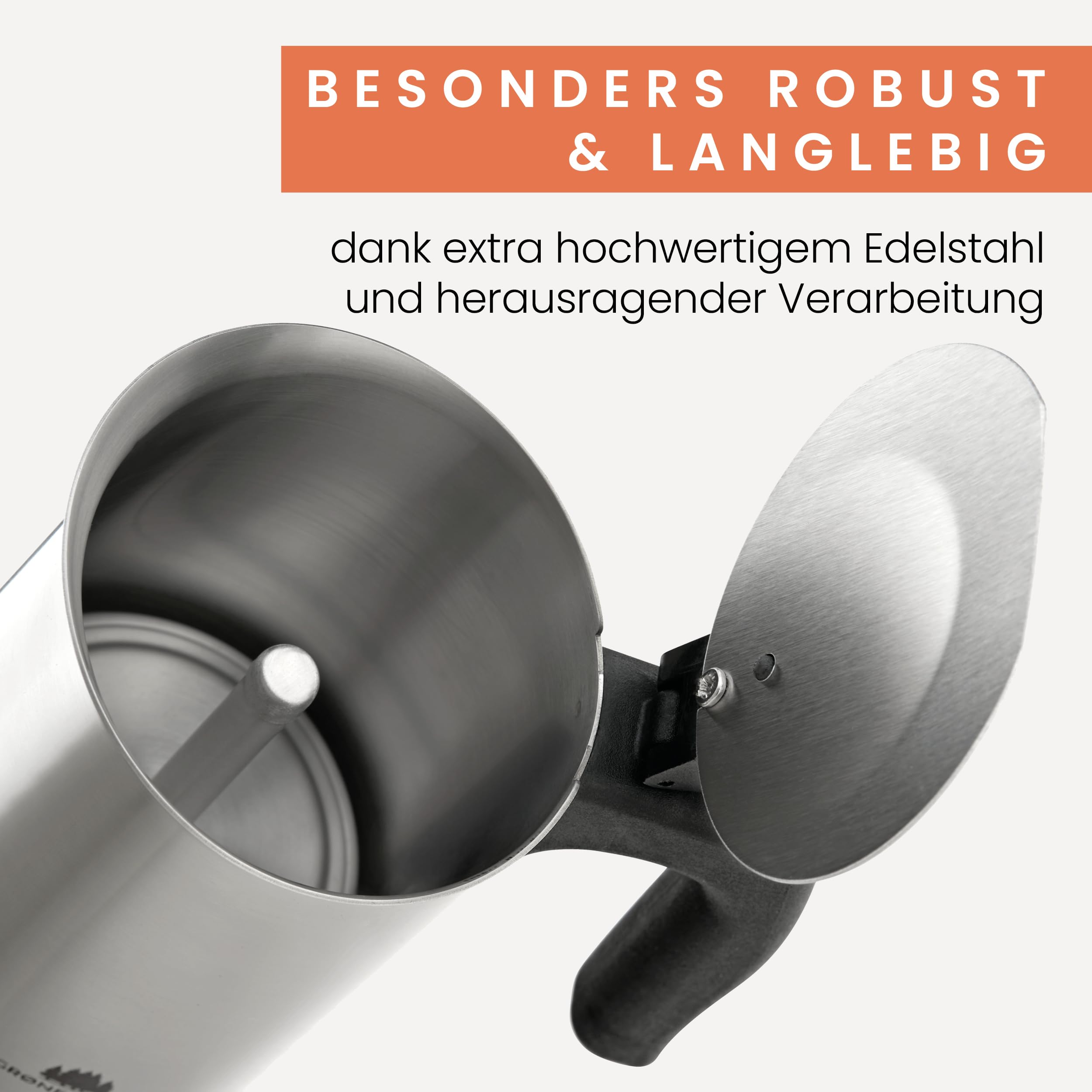 Groenenberg Spar Set 5 | Espressokocher Induktion 4 Tassen + Espressotassen aus Edelstahl | Espressokanne (200ml)