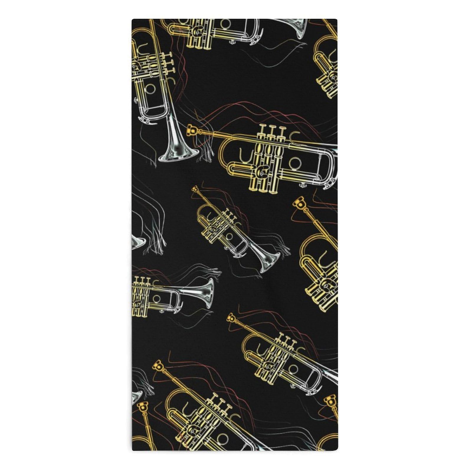 Trumpet Hand Towels Soft Face Towel Gym Bathroom Travel Hotel 13"x28"