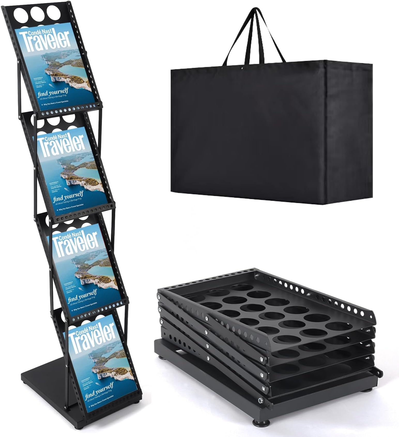 ChoiCARE Literature Catalog Rack, Foldable Magazine