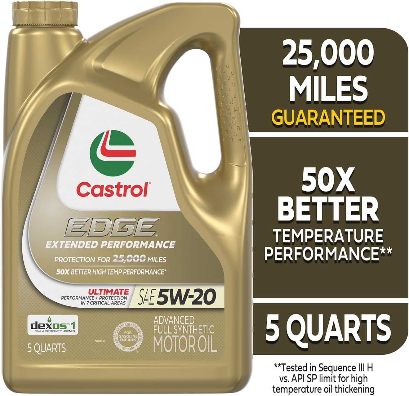 Castrol Edge Extended Performance 5W-20 Advanced Full Synthetic Motor Oil 5 Quart - Image 3