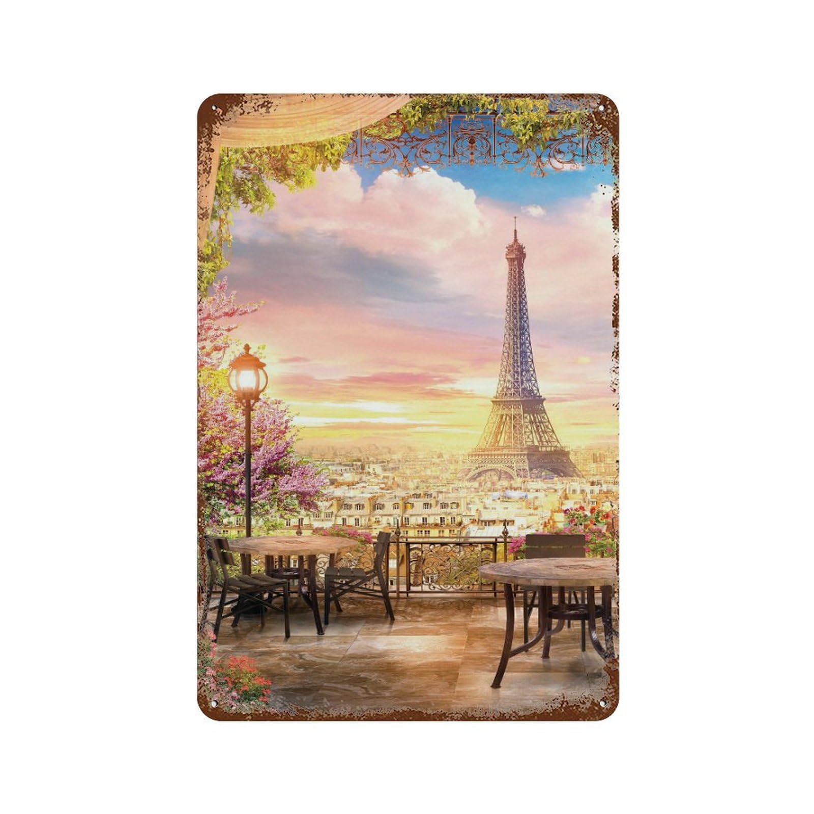 Paris city,Tin Sign Vintage Retro Man Cave Bar Pub Shed Novelty Gift Aluminium Metal Tin Wall Décor Sign-20x30cm(8x12 inch）I59