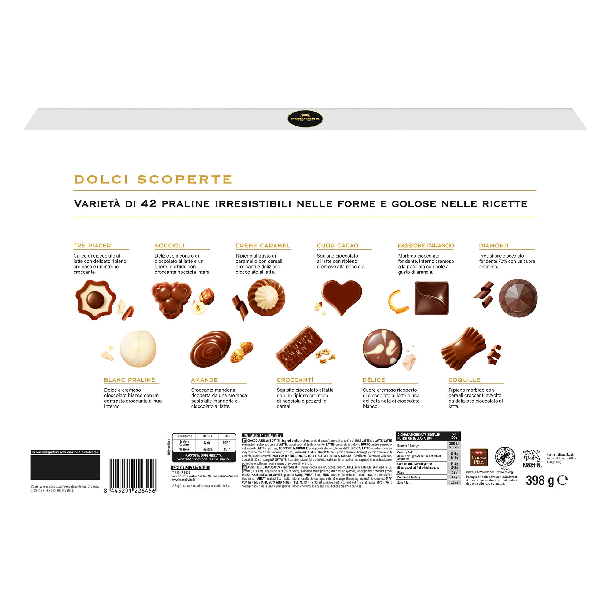 PERUGINA Dolci Scoperte Cioccolatini Assortiti, Scatola Regalo 398g