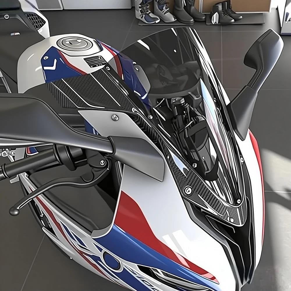 Do BMW S1000RR 2019-2024 Szyba Przednia Z Włókna Węglowego, Deflektor Wiatru Motocykla, Akcesoria Przedłużenie szyby motocykla(2)