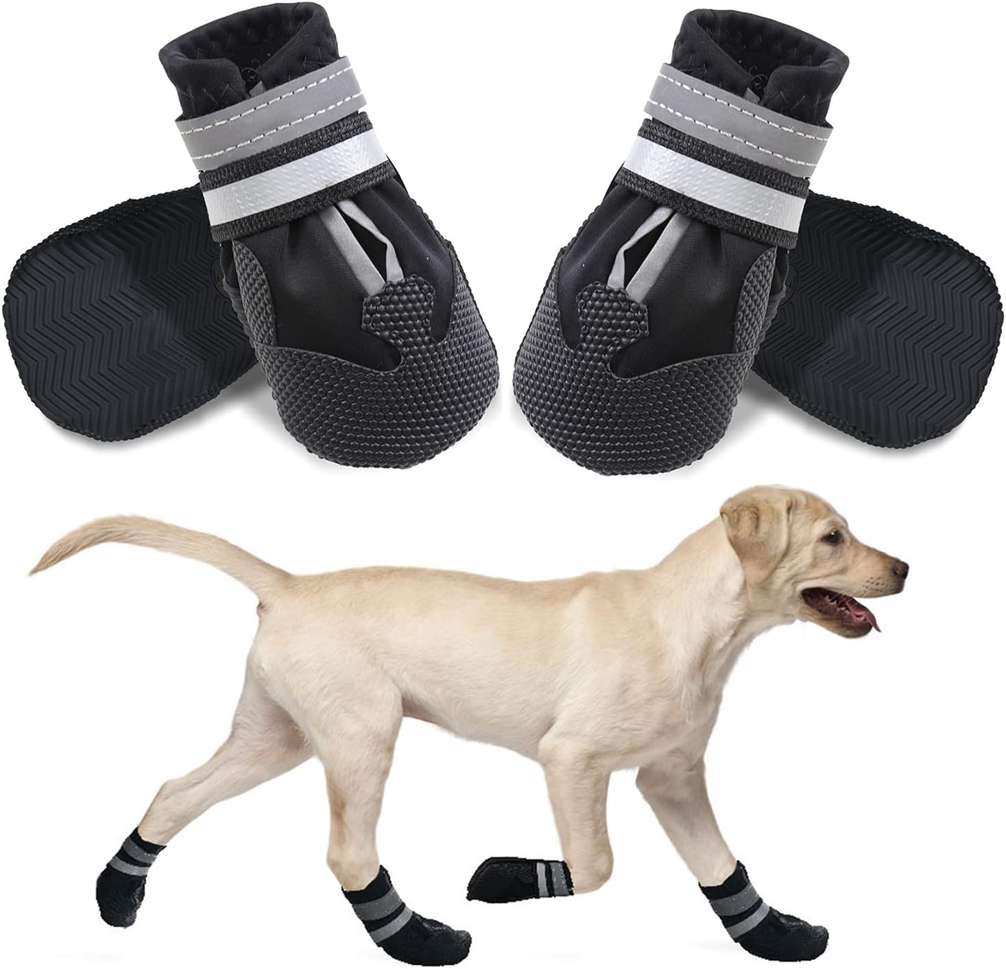 GOTOTOP Chaussures Pour Chien Réfléchissantes Bottes Pour Chien Souples