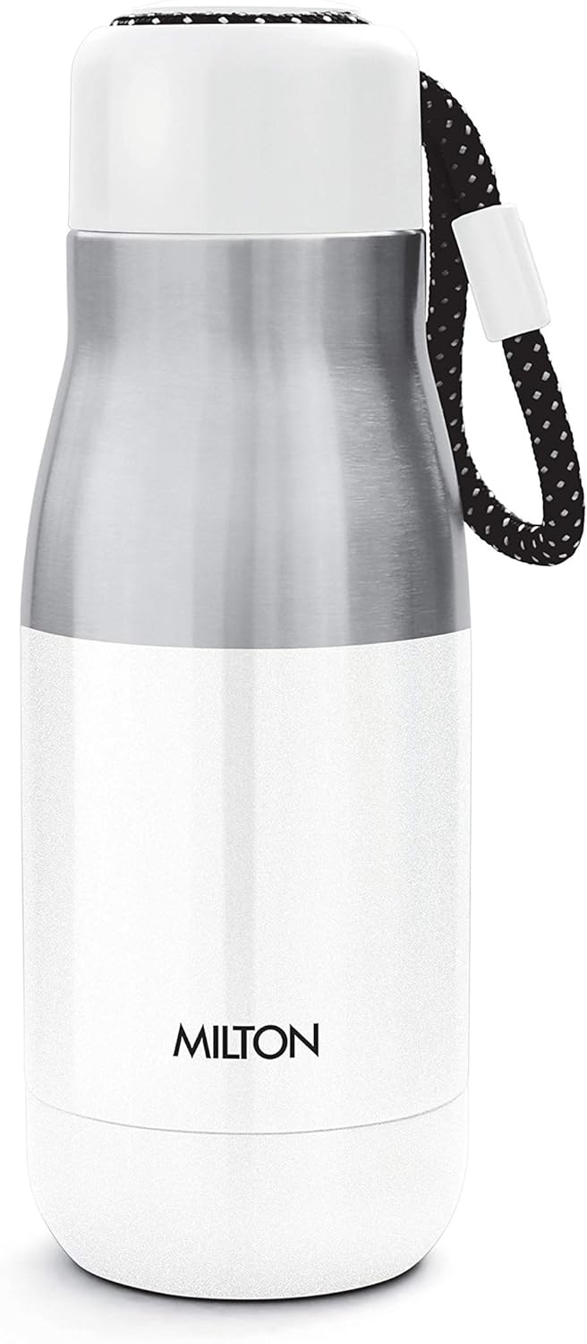 Milton Eminent 400 Thermosteel Water Bottle, 369 ml, White