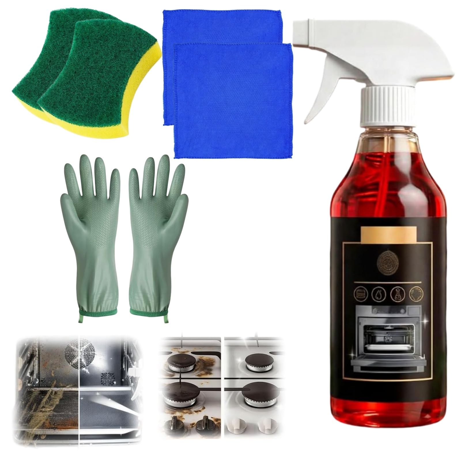 Backofenreiniger, 2026 Neu Oven Cleaner Spray, Backofenreiniger Extra Stark Multi Grillreiniger Und Ofenreiniger für Backofen, Grill, Herdplatte, Gegen Verkrustungen (3PCS)