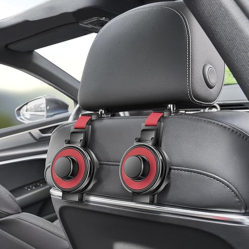 Luludeery Portavasos y gancho 3 en 1 para reposacabezas de automóvil con soporte para teléfono celular, portavasos multifuncional y soporte para