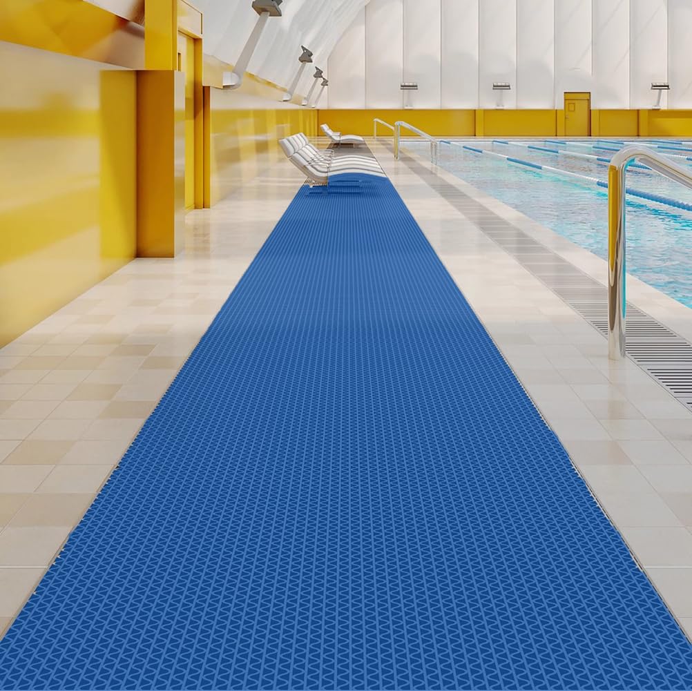 Tappeto antiscivolo a bordo piscina, in PVC, per bagno, garage e piscina, 0,9 x 6 m, 0,9 x 6 m, 0,9 x 6 m