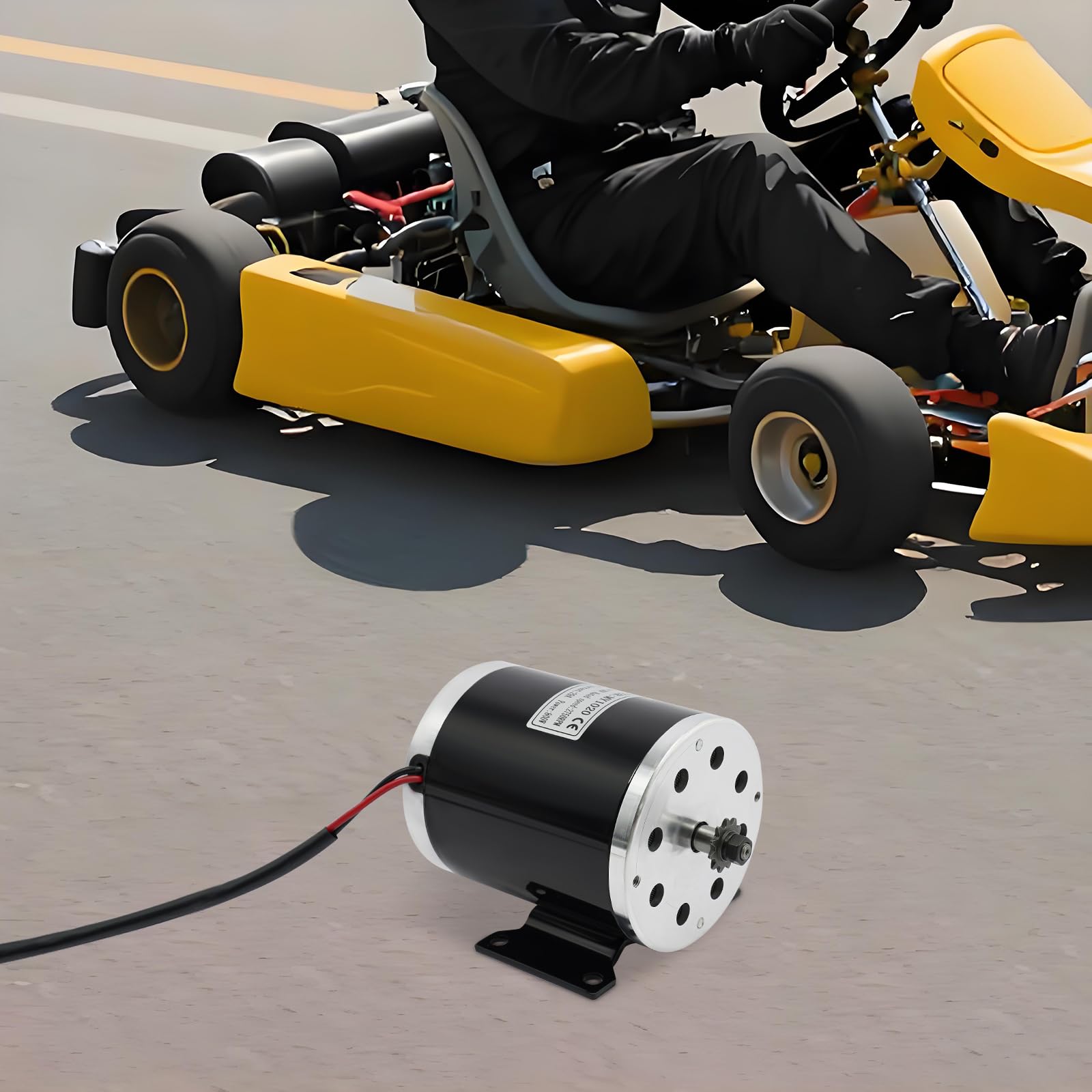 36V 800W Moteur électrique à balais CC, 2750 tr/min Haut couple Moteur en cuivre pur Kit de mise à niveau, moteur de rechange, moteur pour trottinette électrique, kart électrique, VTT, quad