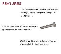 Vista 4 de cSeao Tornillos de máquina Phillips M6 2.165 in Tornillos de máquina de acero inoxidable 304 para muebles de conexión de mesa cama