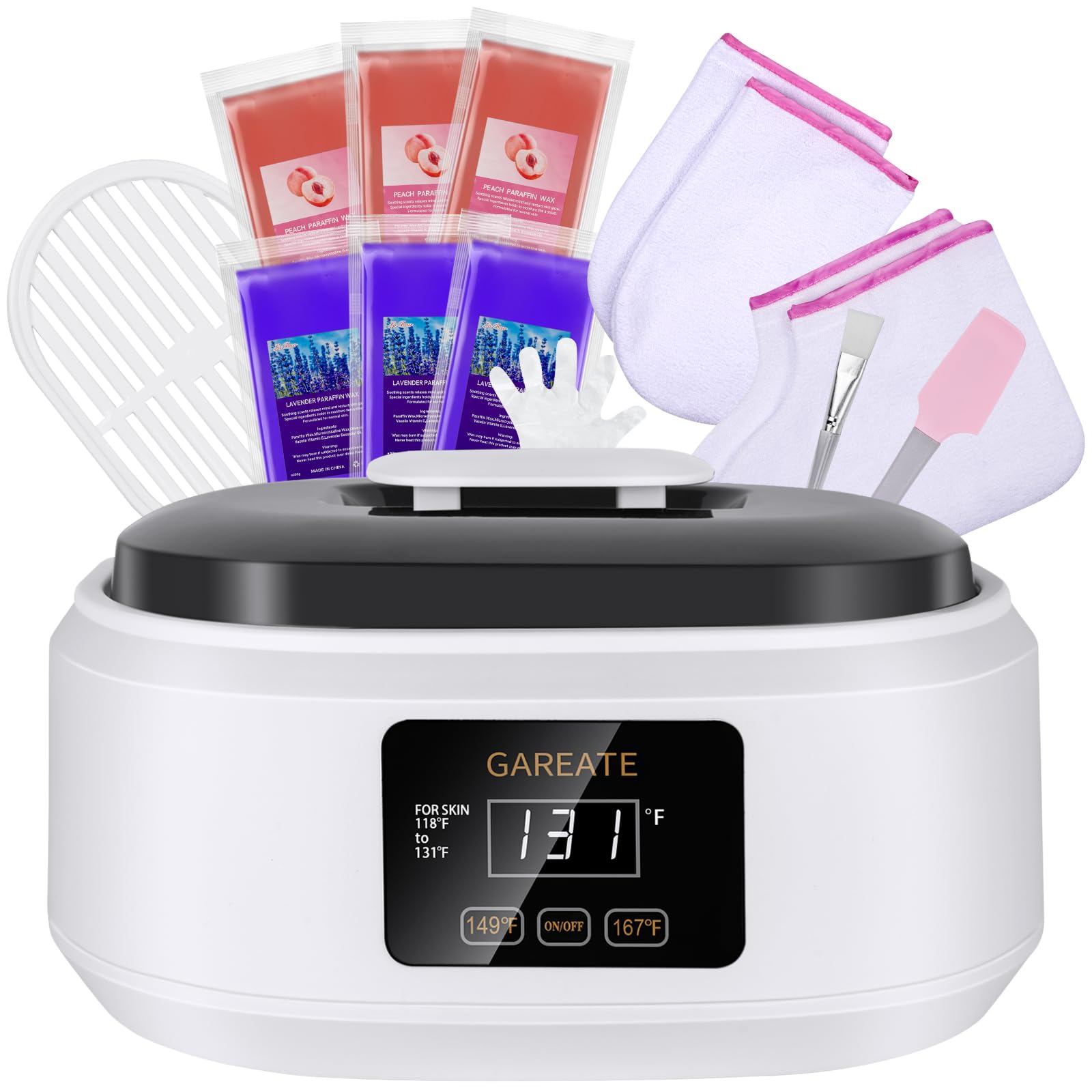 Paraffin Wax Machine for Hand and Feet - Paraffin Wax Machine 3500ML with 6 Pcs Paraffin Bath Wax,Personal Home SPA Moisturizing and Exfoliating Kit for Hands and Feet,Keep Warm Paraffin Wax?White?