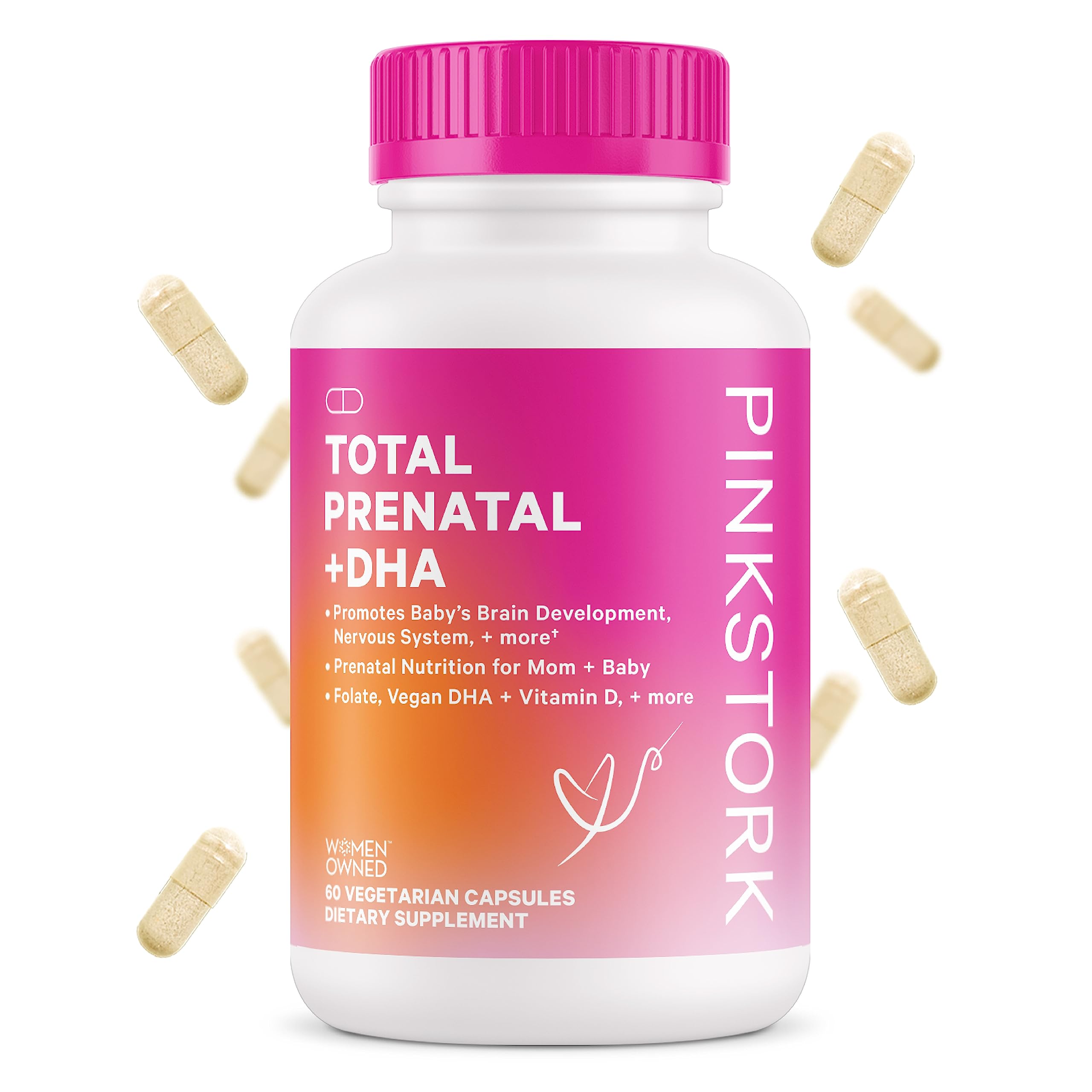 Buy Pink Stork Total Prenatal s with DHA, Choline, Folate, Iron, and B12, Prenatals for Women to