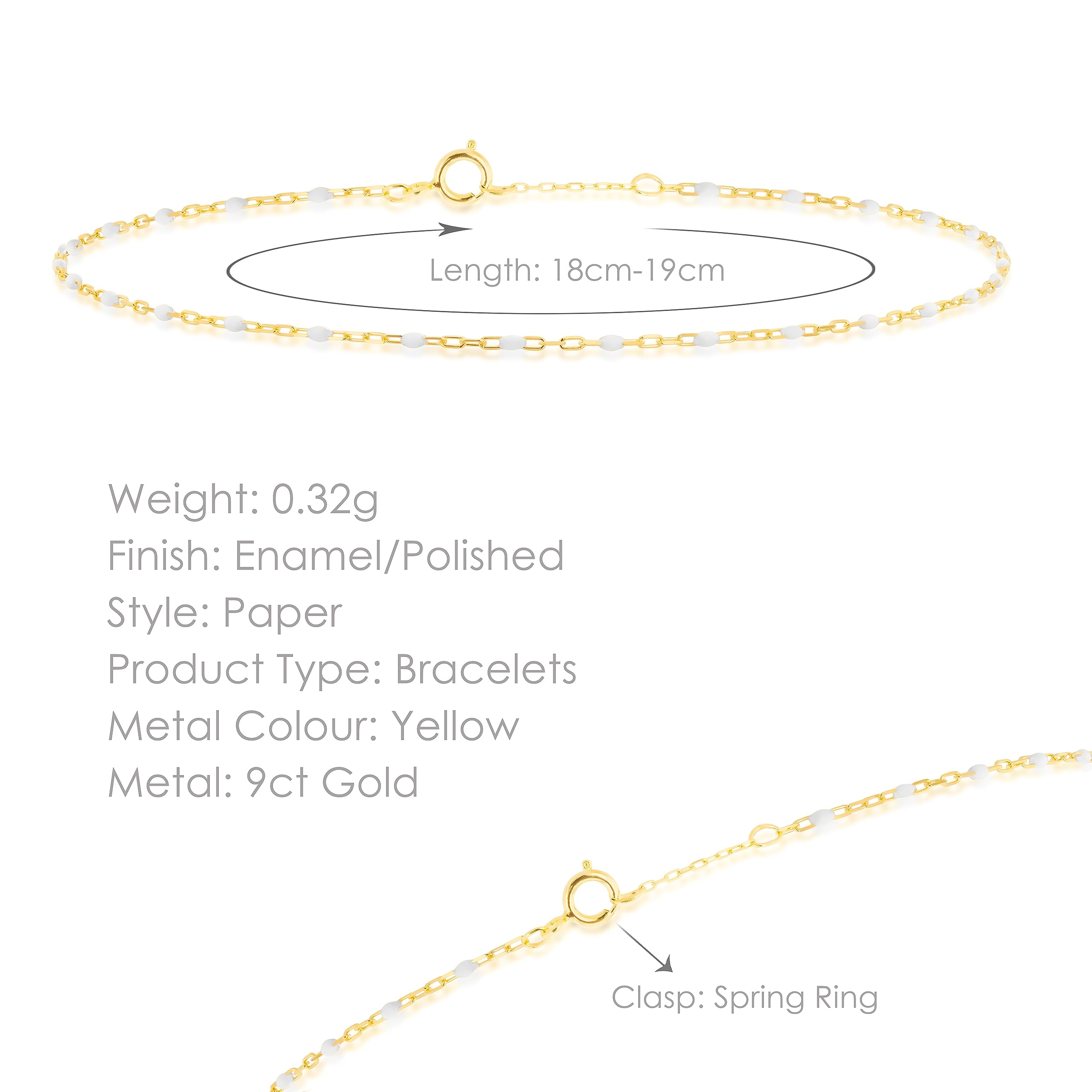 CARISSIMA Gold - Braccialetto da donna in oro giallo 9 kt, con perline smaltate da 1 mm