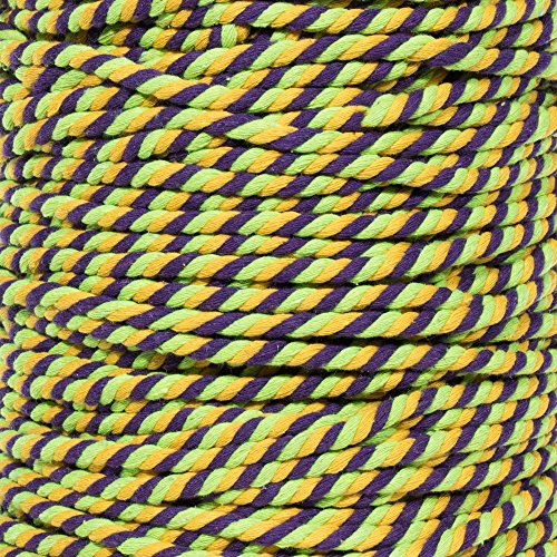 Super Soft 3 Strand Twisted Cotton Rope (Tootie Fruity, 1/4 Inch x 10 Feet)