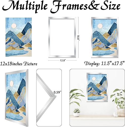 Miniatura 9 de keibiubu Marco de fotos dorado de 9 x 11 pulgadas para póster de fotos, lienzo, certificado, exhibición de documentos, horizontal o verticalmente,