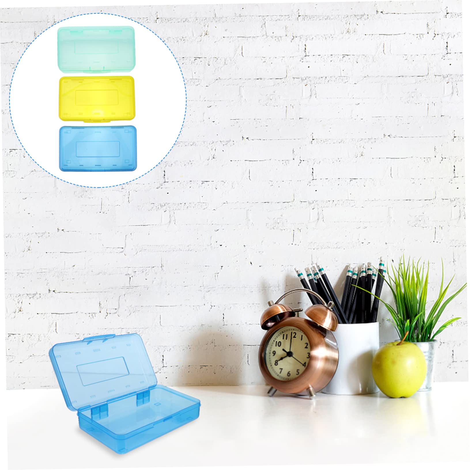 3 Pezzi astuccio matita casse scrivania bacheca portaoggetti astuccii segnapassi stationery box porta cancelleria trasparente Custodia per cancelleria forniture per studenti pp