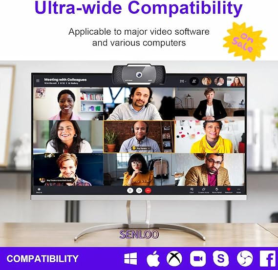 HD Webcam for PC - 1080P Web cam, Web Camera for Desktop Computer, 2 Mics Streaming, Computer Camera, Autofocus USB Webcam for Online Calling/Conferencing/Zoom/Skype/Facetime/YouTube/Laptop/PC