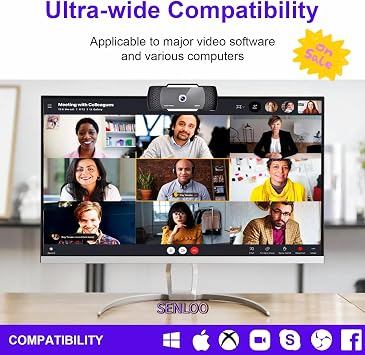 HD Webcam for PC - 1080P Web cam, Web Camera for Desktop Computer, 2 Mics Streaming, Computer Camera, Autofocus USB Webcam for Online Calling/Conferencing/Zoom/Skype/Facetime/YouTube/Laptop/PC
