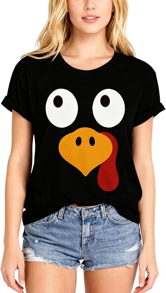 SUWATOIN Womens Thanksgiving Turkey Shirts Fall Thanksgiving Shirt Turkey Day T-Shirt
